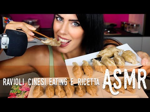 ASMR ita - 🥟 RAVIOLI CINESI MUKBANG + RICETTA (Eating Sounds)