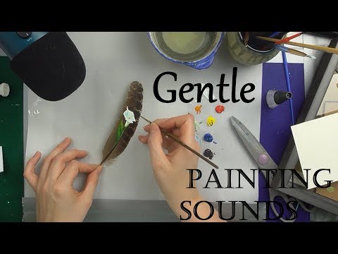 [ASMR] SENSITIVE Feather Light Painting | Brush Sounds | Paint Mixing | NO TALKING