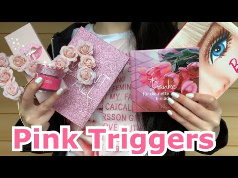 ASMR Pink Triggers Tapping ピンク色の物 タッピング！