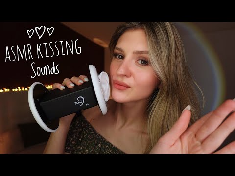 ASMR 3DIO Kissing Sounds 💋 Heartbeat, Ear to Ear Whispering & Hair Sounds ❤️
