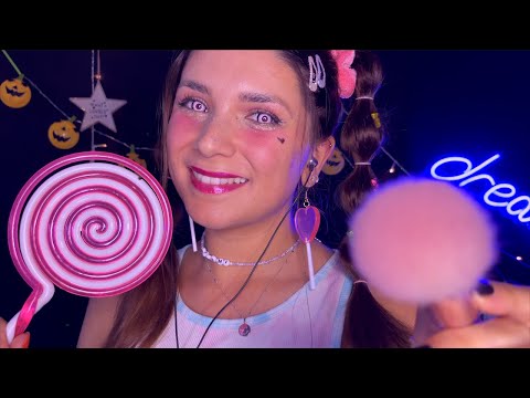 ASMR CANDY GIRL 🍭 Does Your Halloween Makeup (Beauty Roleplay, Personal Attention, German/Deutsch)