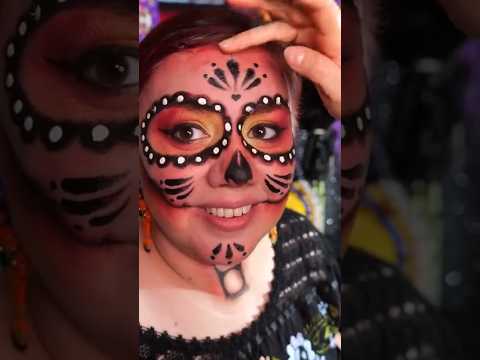 Makeup Artist Does my Sugar Skull Makeup #asmr #makeuproleplay #makeup