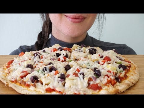 ASMR Eating Sounds: Homemade Supreme Pizza (Whispered)