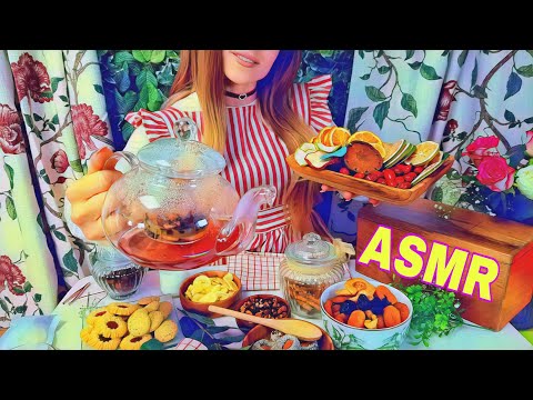 ASMR Teatime with YOU in Peaceful Garden. Birds singing, flowing water sound