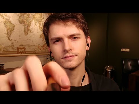 Quick Paced Random ASMR - (hand sounds/movements, follow the light, face brushing and some whispers)