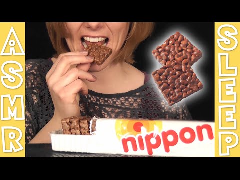 ASMR crunchy & crispy popped rice with chocolate eating