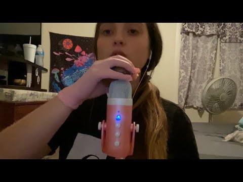 ASMR w/ new mic 😍 echoed whispers/stutters, fishbowl effect, latex gloves, etc.