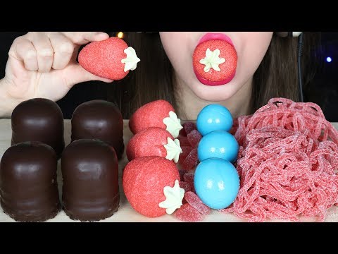 ASMR CHOCOLATE COATED MARSHMALLOWS, PLANET GUMMY JELLY & SOUR CANDY (EATING SOUNDS) No Talking 먹방