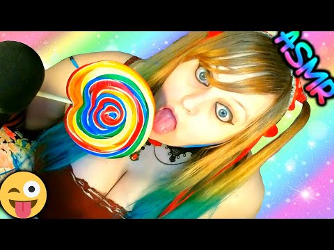 ASMR 🍭 MASSiVE LOLLiPOP ♡ Lollipop Licking, Mouth Sounds, Eating, Crunching, Plastic Sounds, Candy ♡