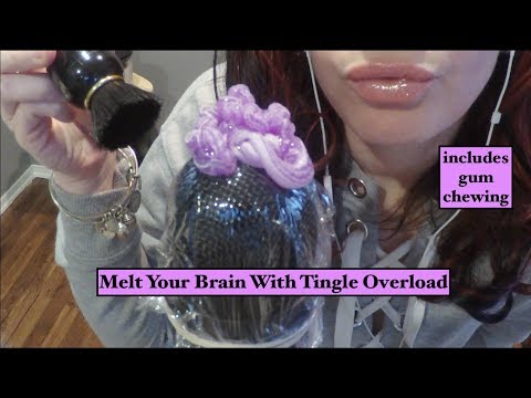 ASMR Gum Chewing, Shaving Foam on Mic with Whispering
