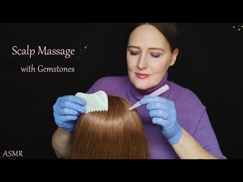 ASMR Super Tingly Scalp Massage with Gemstone Tools (Whispered)