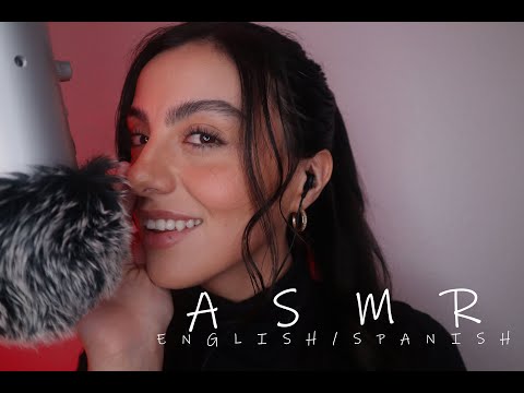 ASMR Relaxing English To Spanish Trigger Words + Fluffy Mic Scratching