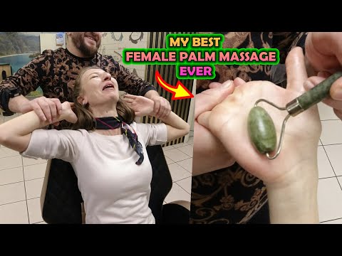 MY BEST FEMALE PALM MASSAGE EVER & NECK-ARM-FINGER CRACK & asmr arm, palm, guasha massage therapy