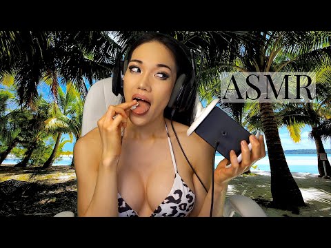 ASMR Come Eat with Me on the Beach! (Ear to Ear Mouth Sounds)