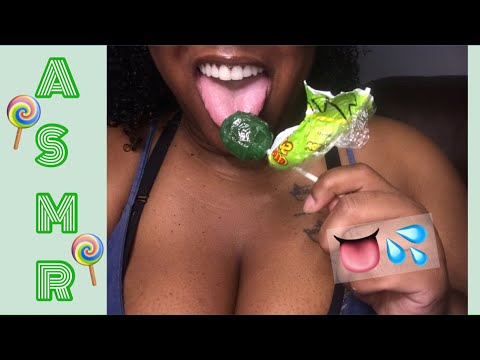 LOLLIPOP ASMR 🍭 | Green Apple Super Blow Pop | Extreme Wet Mouth Sounds ASMR 👅💦