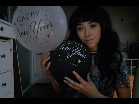 Happy New Year Balloons & Silk Gloves for YOU! ASMR