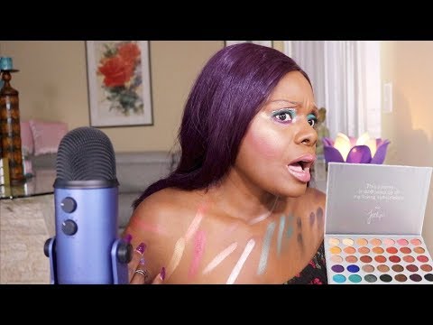 ASMR Eyeshadow Swatches Jaclyn Hill Unboxing