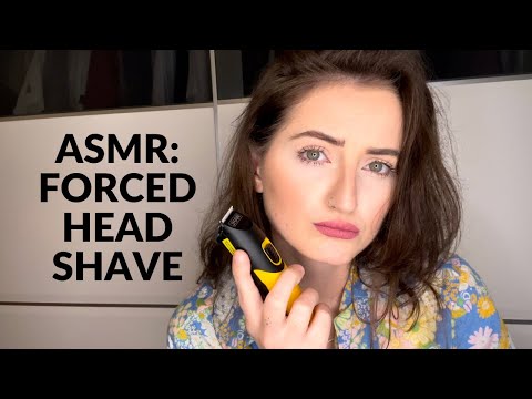 ASMR: FORCED HEAD AND FACIAL HAIR SHAVE | COMPULSORY BARBERSHOP VISIT | Mean Female Barber | Beard