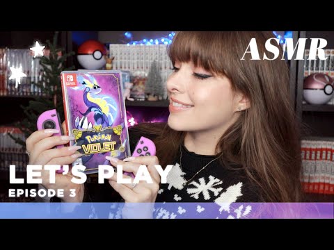 ASMR 💜 Let's Play Pokemon Violet Ep. 3 🎮 Cozy Whispered Gaming & Nintendo Switch Controller Clicks