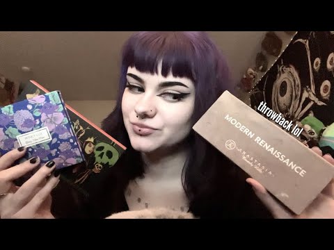 ASMR | Tapping On Eyeshadow Palettes 👁️ scratchy tapping, tracing, etc
