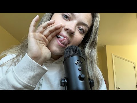 ASMR| POPULAR MOUTH SOUNDS/ TONGUE SWIRLING & INAUDIBLE WHISPERING + TAPPING ON RANDOM ITEMS