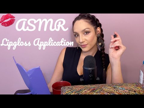 ASMR - Up Close Lipgloss Application, Lip Smacking, Mouth Sounds, Gentle Tapping