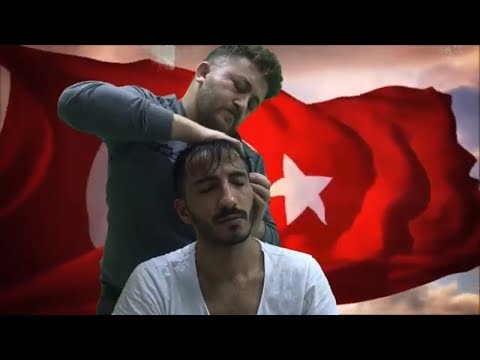ASMR = turkish barber massage= fundo surpresa= SÜPRİZ ARKA PLAN = head,arm,face,back massage #BAYRAK