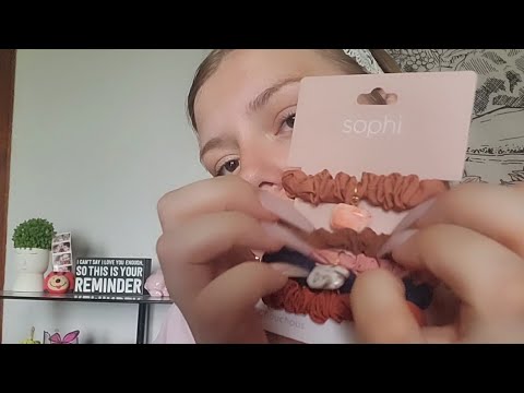 ASMR- NEW Sophi Dollar Tree Hair Accessories🩷- Tapping & Scratching with Long Nails (Lofi Haul)