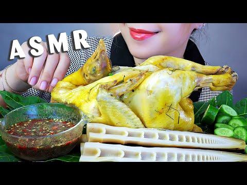 ASMR GÀ LUỘC - BOILED CHICKEN WITH BAMBOO SHOOT  EATING SOUNDS | LINH-ASMR