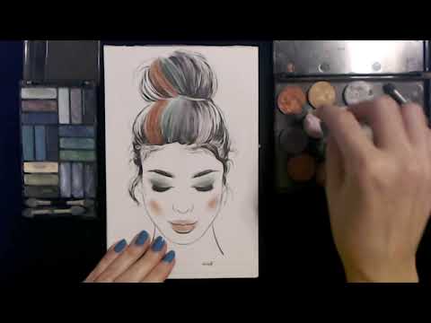 ASMR | Coloring Makeup Pages With Eye Shadow (Whisper)