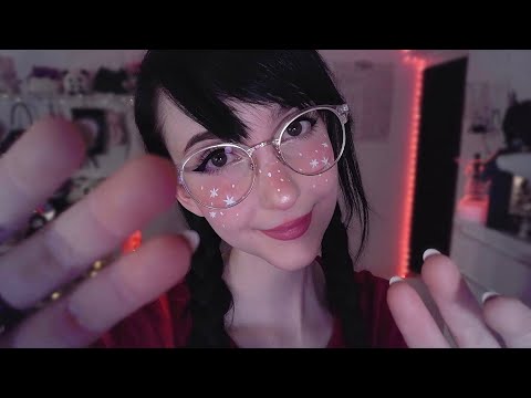 ASMR ☾ stress and anxiety relief ❤️ face touches, guided relaxation & affirmations