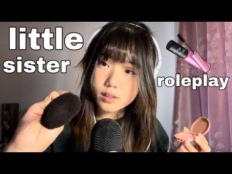ASMR little sister does your makeup for a party rp