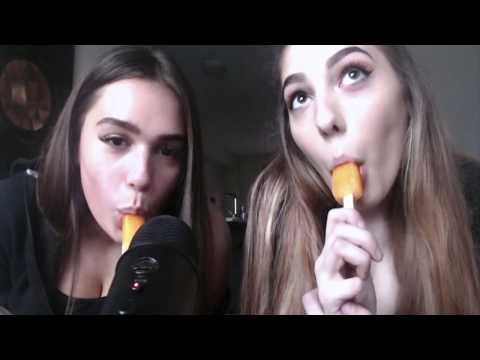 Two Girls, One Mic - Popsicle ASMR - Insane slurping and licking sounds - other triggers