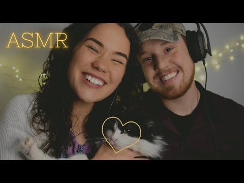MY HUSBAND TRIES ASMR | Hand Sounds, Mouth Sounds, Whispers