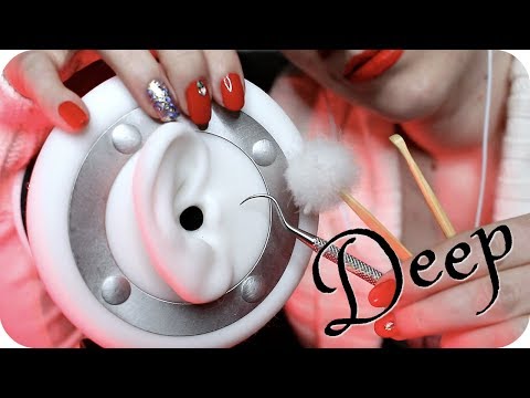 ASMR DEEP Inner Ear Cleaning (NO TALKING) Scraping, Picking w/ Metal, Bamboo & Feather Picks