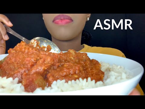 ASMR EATING NIGERIAN RICE AND STEW.. || LOUD EATING SOUNDS AND IT GETS MESSY || MESSY EATING SHOW