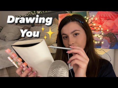 ✨ASMR drawing  you in 10 minutes ✍️ / Asmr for sleep and relax in 10 minutes #asmr #sleep