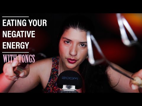ASMR EATING YOUR FACE WITH TONGS | EATING NEGATIVE ENERGY | NEGATIVE ENERGY REMOVAL