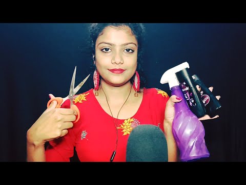 ASMR Haircut , And Shampoo Wash (Water, Scissors And Spray Sounds) 💇‍♀️