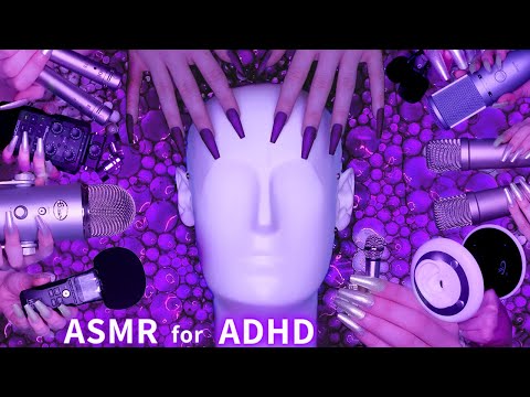 ASMR for ADHD 💜Changing Triggers Every Second😴 Scratching , Tapping , Massage & More | No Talking 4K