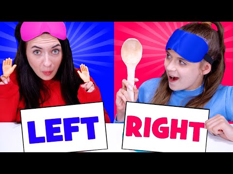 ASMR Left Or Right Food Challenge | Eating Only Wierd Utensils By LiLiBu