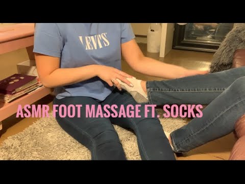ASMR~FOOT MASSAGE. SOCKS AND CLOSE UP