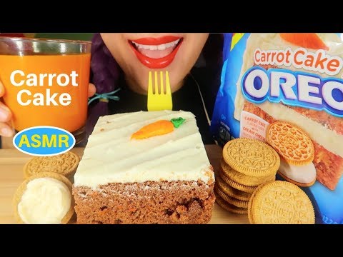 ASMR 당근케익+당근케익 오레오 리얼사운드 먹방| CARROT CAKE+CARROT CAKE OREO EATING SOUND|CURIE. ASMR