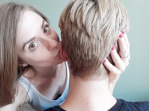 ASMR with my BOYFRIEND (kissing, stroking, head massage, whispering)