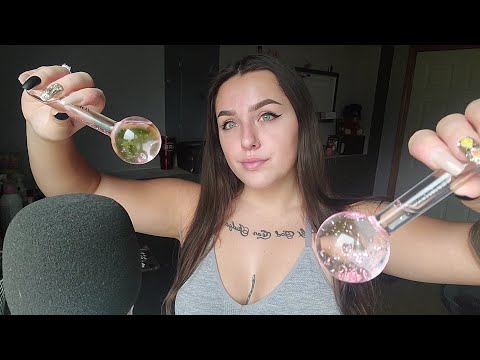 ASMR- Facial Roller Water Sounds! + Tapping & Whispering!