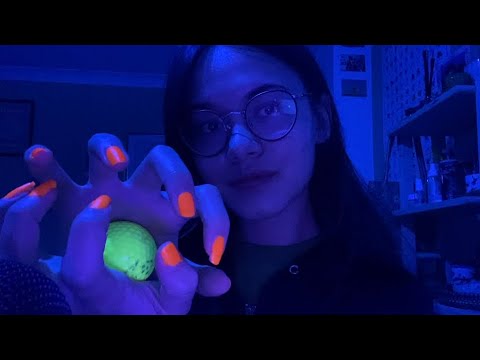 Glow in the dark ASMR// fast hand movements and mouth sounds