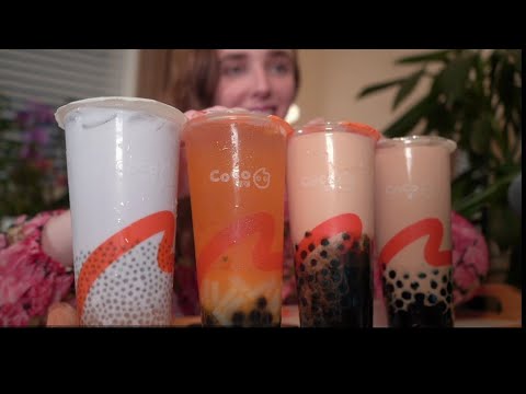 ASMR MUKBANG- COCO BUBBLE TEA (eating chewy crinkly sounds)