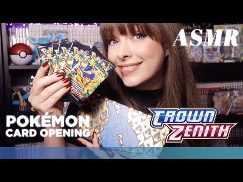 ASMR 👑 Pokemon TCG Crown Zenith ETB Unboxing Part 2 ◦ Whispers, Tapping & Card Opening Crinkles!