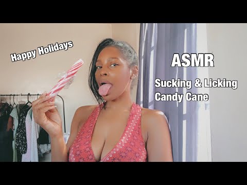 ASMR | Candy Cane Sucking & Licking W/ Mouth Sounds (Holiday Edition )