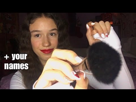 saying my subscribers favorite trigger words ASMR with face brushing❤️